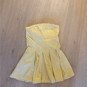 Free People Light Yellow Strapless Dress